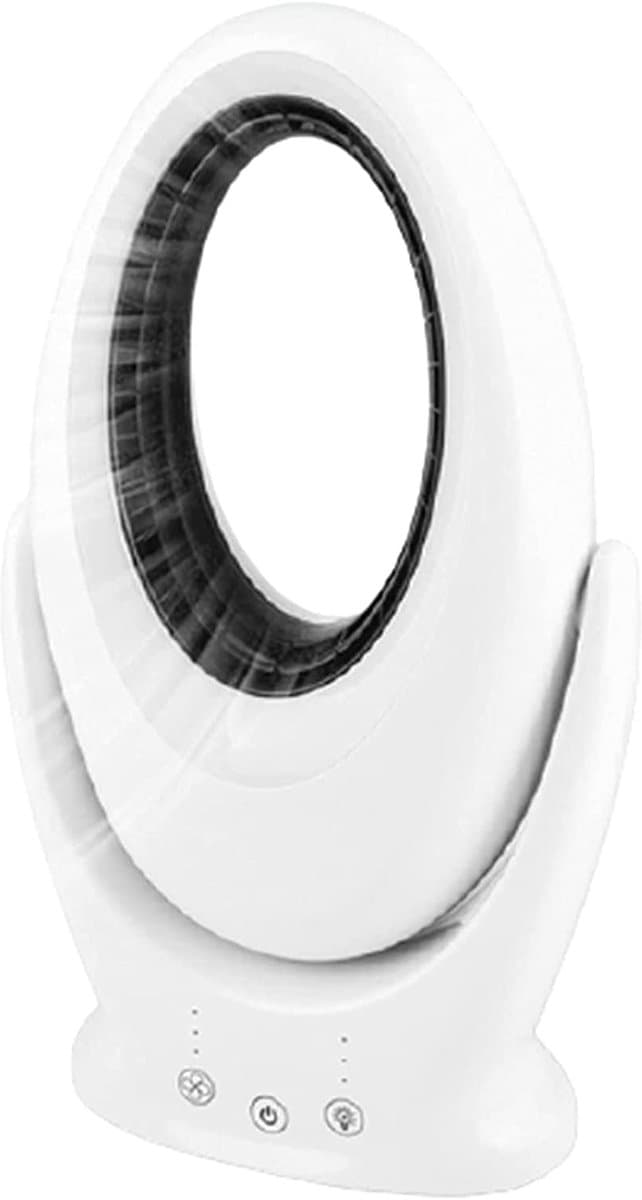 Bladeless Tower Fan - Draagtbare Ventilator - Persoonlijke Koeling - 7-Kleur Sfeerverlichting - 40 cm - Wit — afbeelding 1