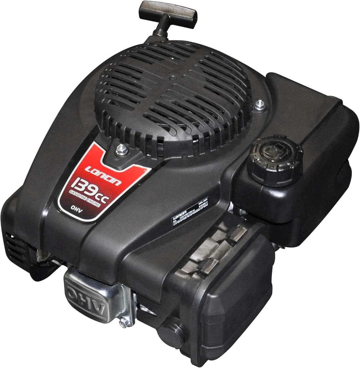 Verticale Motor - Motor As - Grasmaaier Onderdeel - 4-Takt OHV - 22.2 mm x 80 mm - Zwart — afbeelding 1