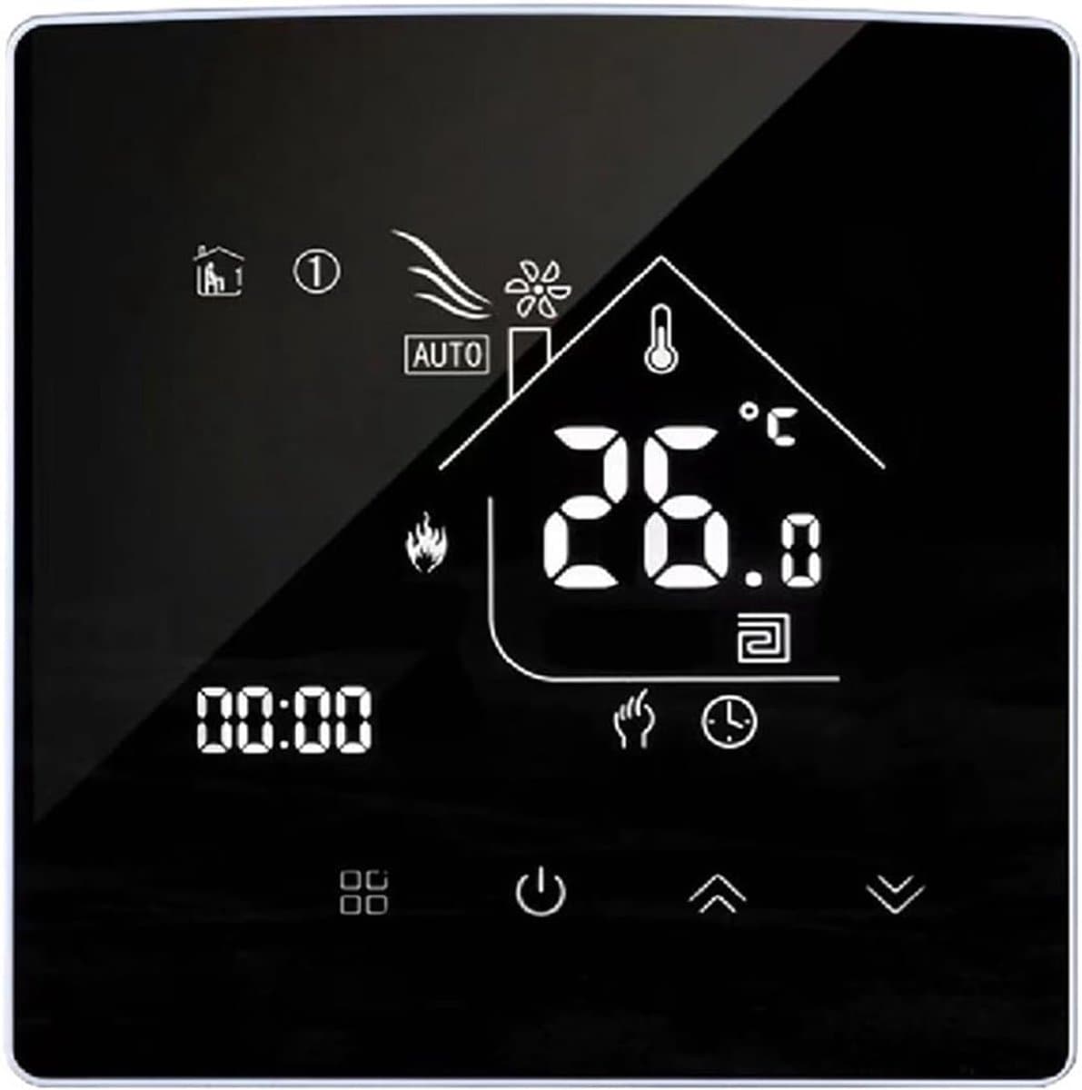 Slimme Thermostaat - Temperatuurregelaar - Verwarming Instellen - Microcomputer Controle - 86 x 86 cm - Zwart — afbeelding 1