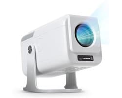 SnelShoppen - Mini Projector 1080p Full HD met Autofocus, 4D Keystone, Dust-free Design, WiFi 6 & Bluetooth 5.0, HDMI & USB, Wit voor Thuisbioscoop