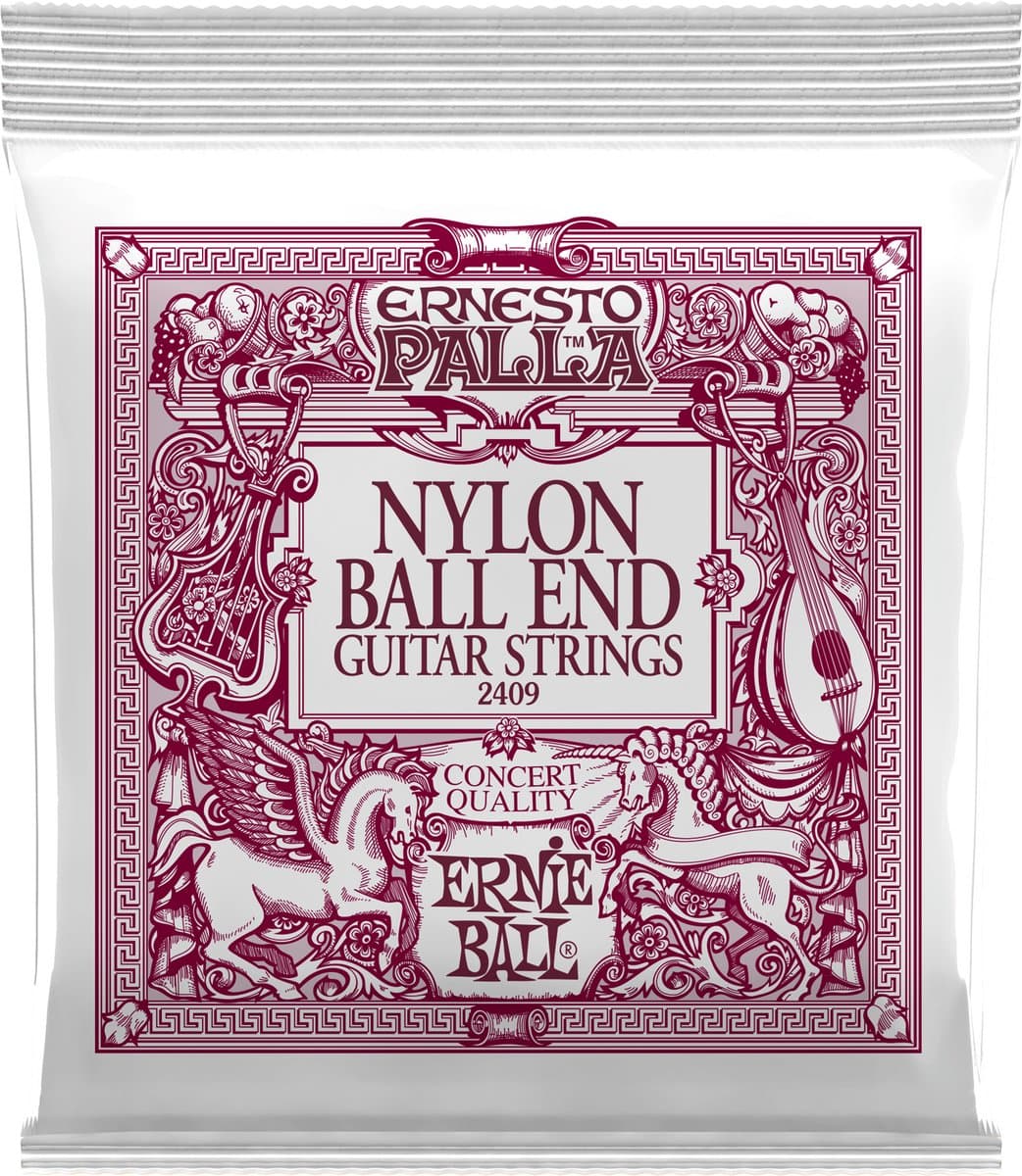 Ernie Ball Ernesto Palla Nylon - Gitaarsnaren - Zwart Nylon - Verguld Metaal met Balletje - Klassieke Gitaar — afbeelding 1