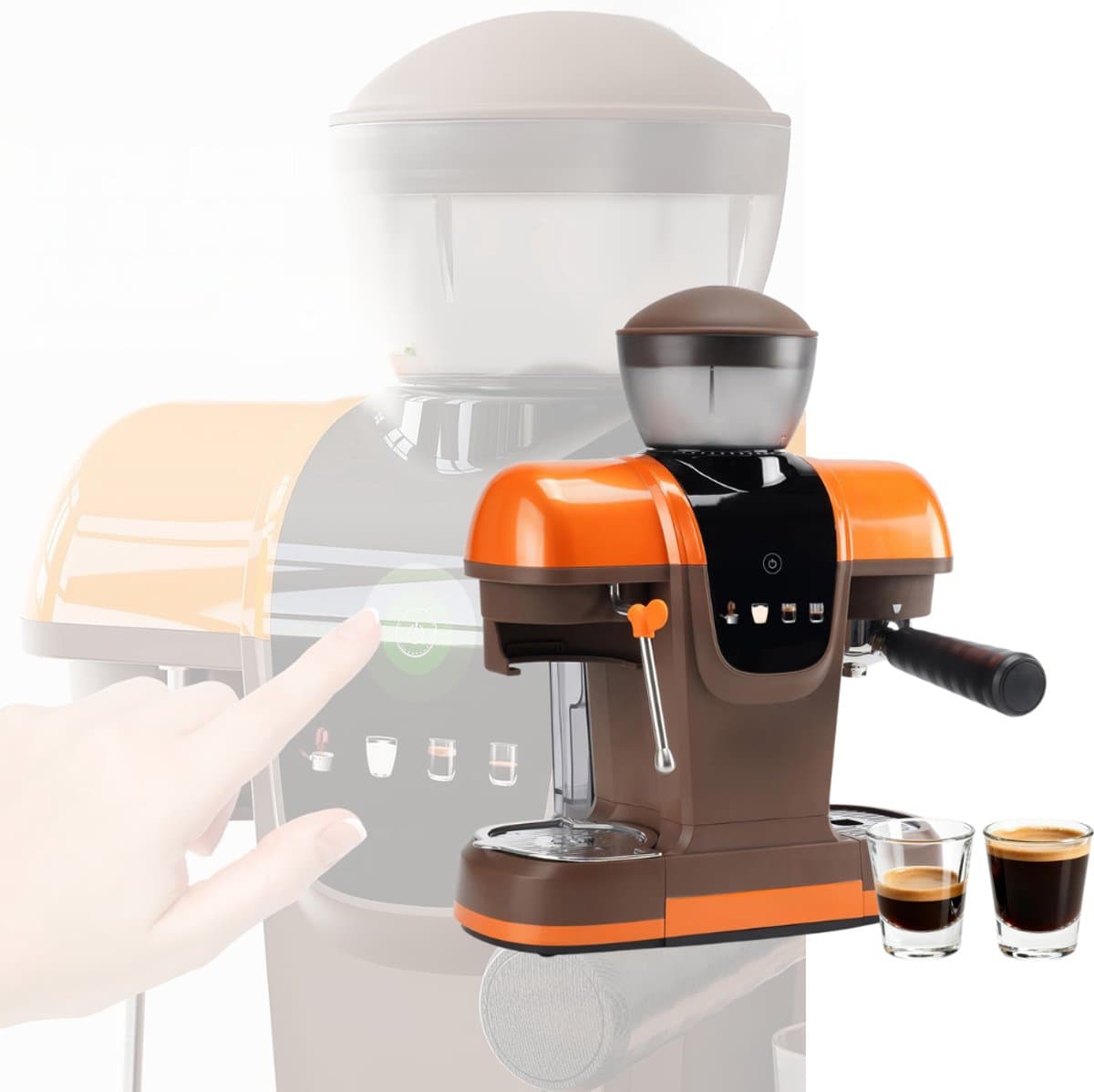 VLSelect® Espressomachine Bonen - Koffiemachine - Bonenmaler — afbeelding 1