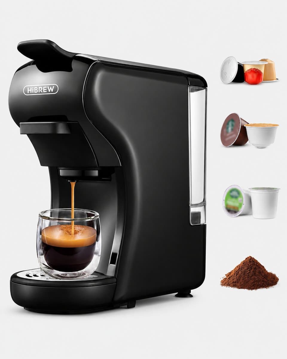 HiBREW H1A Espressomachine - 4-in-1 - Kapsels, ESE en Gemalen Koffie — afbeelding 1
