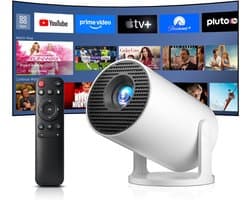Mini Projector - Wit - 4K Ondersteuning - Android 14.0 - Voor Binnen en Buiten