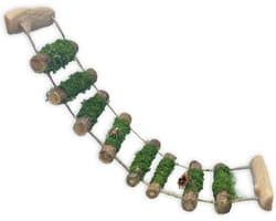 Spider Rope Bridge, een massief houten klimbrug, een accessoire voor springende spinnenbehuizing, handgemaakt, een spinsprongplatform, gebruikt als decoratief accessoire voor kleine