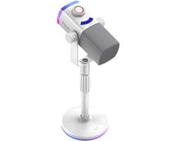 FIFINE AM8 PROS - USB / XLR Studio Microfoon - Geschikt voor PC/PS4/PS5 - RGB - Podcast - Gaming - Streaming - Wit