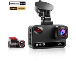 TERUNSOUL D016 Dashcam - 4K Ultra HD Voor & Achter (Dual Channel) - Inclusief 128GB SD-Kaart & GPS - Dash Cam Auto - Nachtzicht - USB-C - Parkeermodus