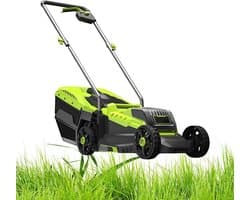 Elektrische Grasmaaier - Duwmaaier Accu - Gazon Onderhouden - Borstelloze Motor - 33 cm Maaibreedte - Grijs