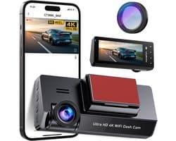 Dashcam 4K – 5G WiFi – CPL-filter – Nachtzicht – 64GB SD-kaart – 24U Parkeermodus – 170° Groothoek
