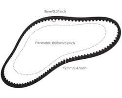 Aandrijfriem 800mm Omtrek - Grasmaaier - Slijtvast Rubber - Compatibel met Stiga Park 95 - 100-tanden - 12mm Breedte - Grasmaaier Riem