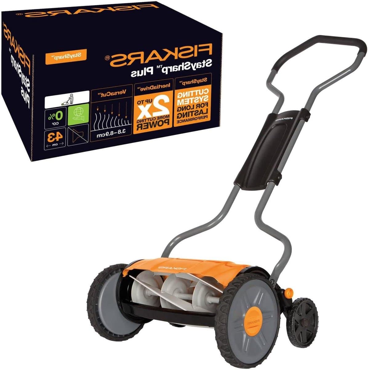 Kooimaaier - Handmaaier Gazon - Strak Gazon - Contactloos Maaisysteem - 43 cm Maaibreedte - Zwart Oranje Zilver — afbeelding 1