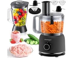 Keukenmachine Blender - Keukenrobot Mixer - Maaltijden Bereiden - Krachtige 1500W Motor - 2.5L Hakmolen - Zwart