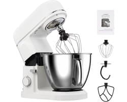 Keukenmachine - Mixer Robot - Bakken en Koken - 10 Snelheden - 5 Liter Kom - Wit