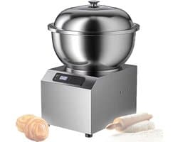 Deegmixer met Verwarming - Elektrische Deegmaker - Thuisbakken en Snacks - Olievrije en Stille Motor - 8L Capaciteit - Zilver