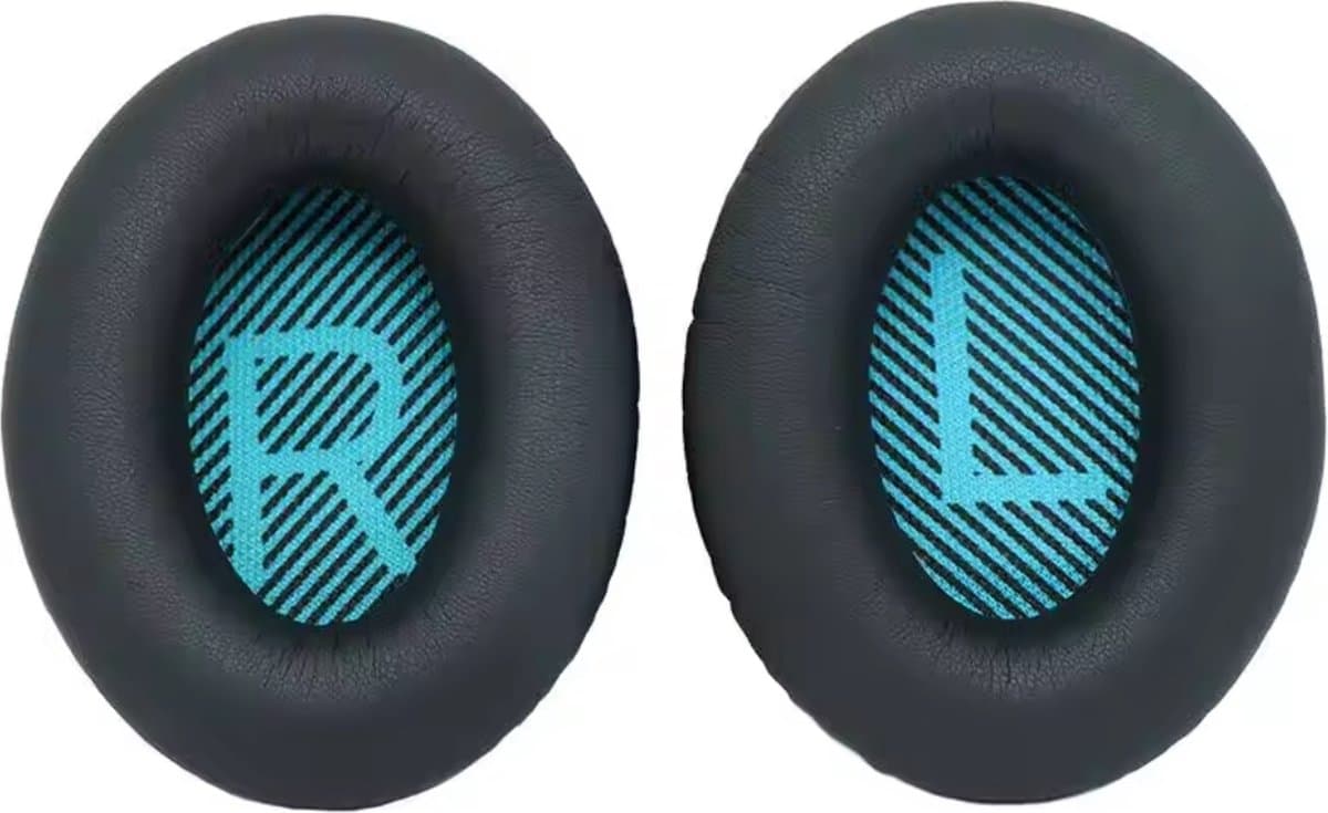 Set Oorkussens geschikt voor Bose Koptelefoon QuietComfort 35 - QC35II - QC35 - QC25 - QC15 - QC2 - Soundtrue - Zwart Blauw - KELERINO. — afbeelding 1