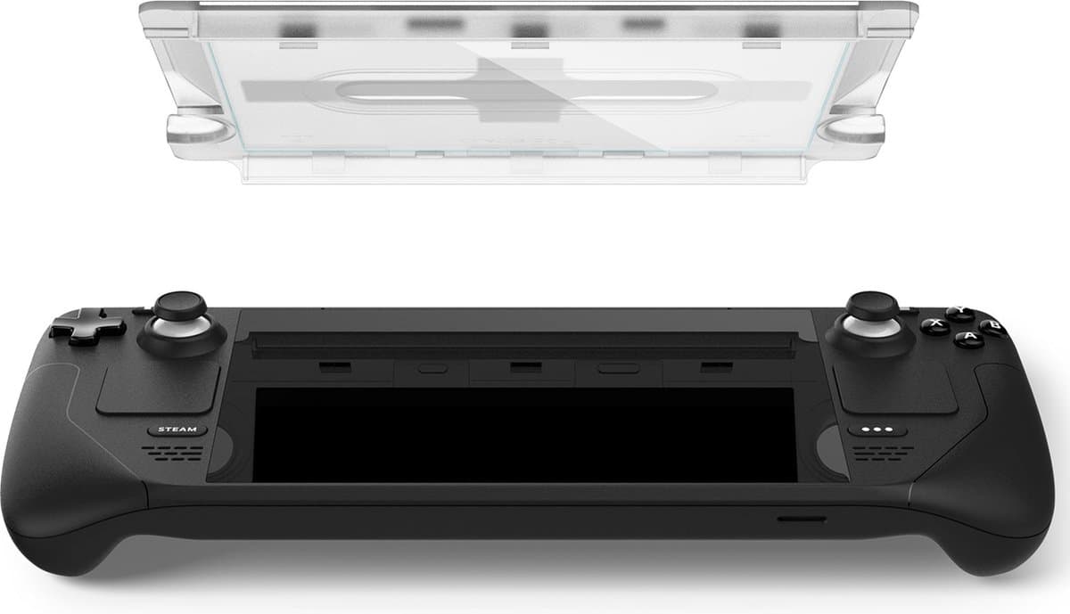 Spigen - Steam Deck screenprotector - Gehard glas met montage frame - Transparant — afbeelding 1