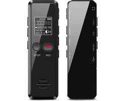 Auronic Digitale Voice Recorder - Dictafoon - 8GB Opslag - Ruisonderdrukking - USB Oplaadbaar - Afluisterapparatuur - Zwart