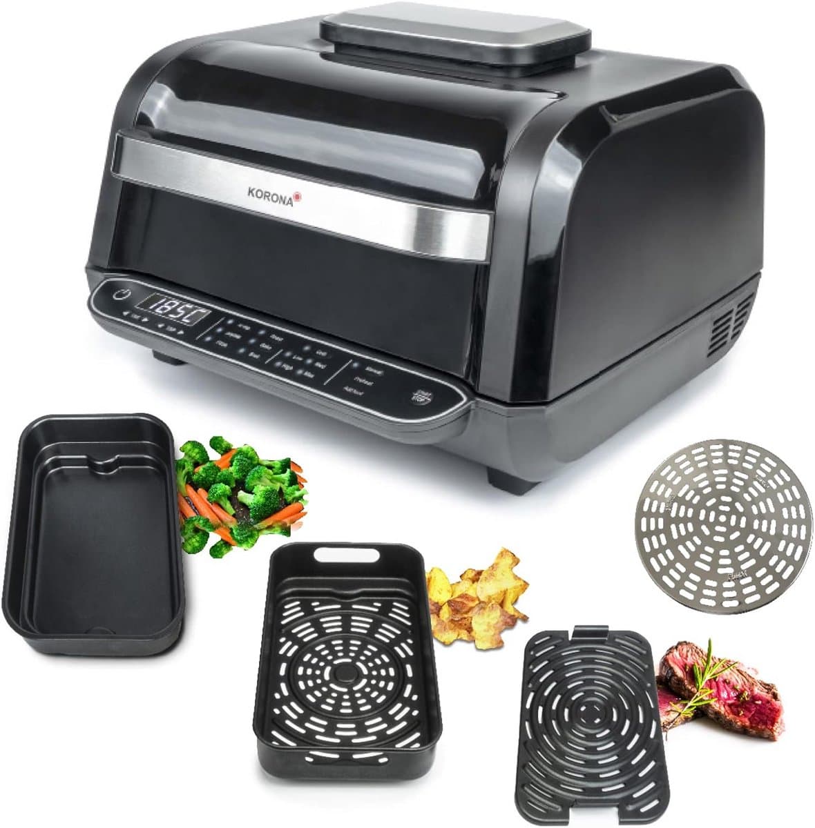 Multifunctionele 8-in-1 Heteluchtfriteuse Oven met Grill en Pizzafunctie - 6 Liter — afbeelding 1