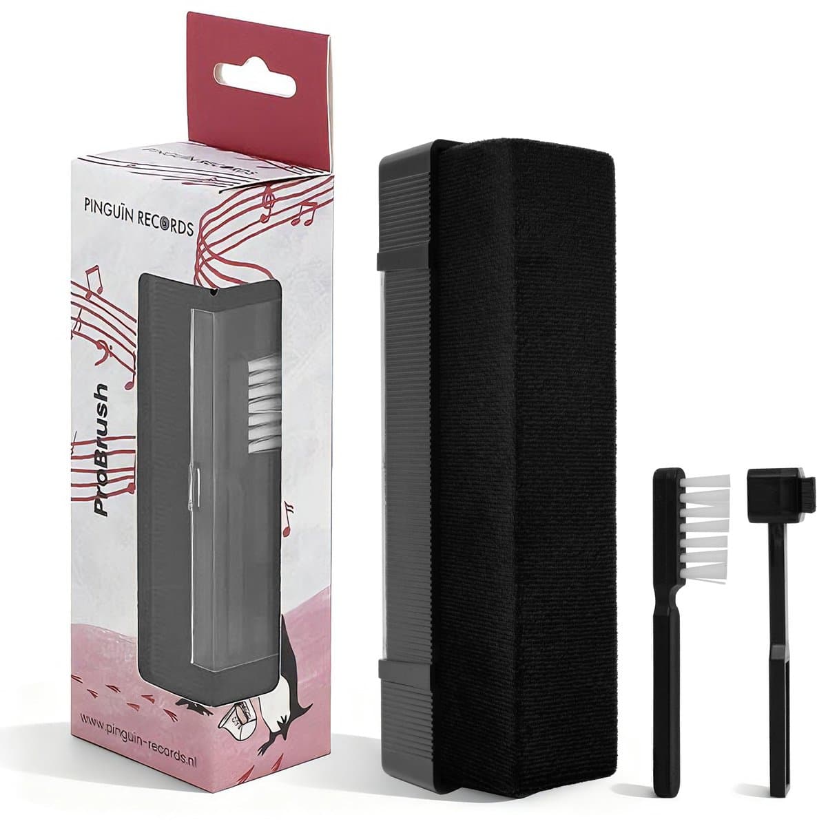 VinylCare ProBrush - Hoogwaardige platenborstel – Complete 3-delige set – Inclusief naald- en schoonmaakborstel - Antistatische platenborstel – LP borstel – Platenreiniger voor vinyl — afbeelding 1