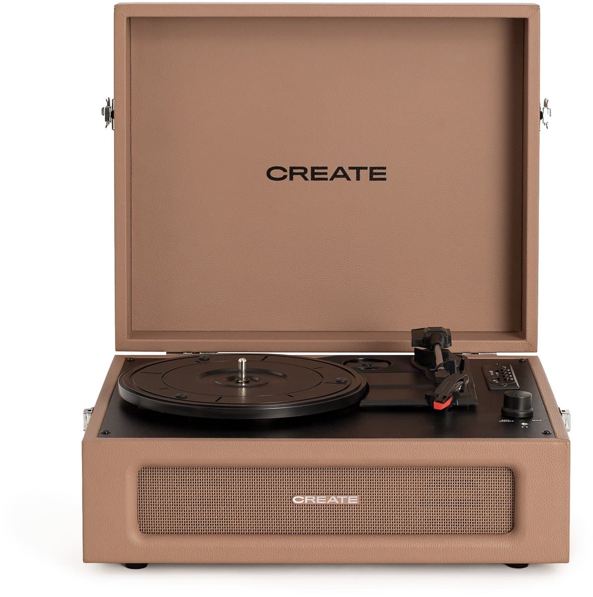 CREATE - Platenspeler Retro - Bluetooth, USB, SD, MicroSD en Mp3-recorder/speler - Mokka - RECORD PLAYER RETRO — afbeelding 1