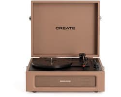 CREATE - Platenspeler Retro - Bluetooth, USB, SD, MicroSD en Mp3-recorder/speler - Mokka - RECORD PLAYER RETRO