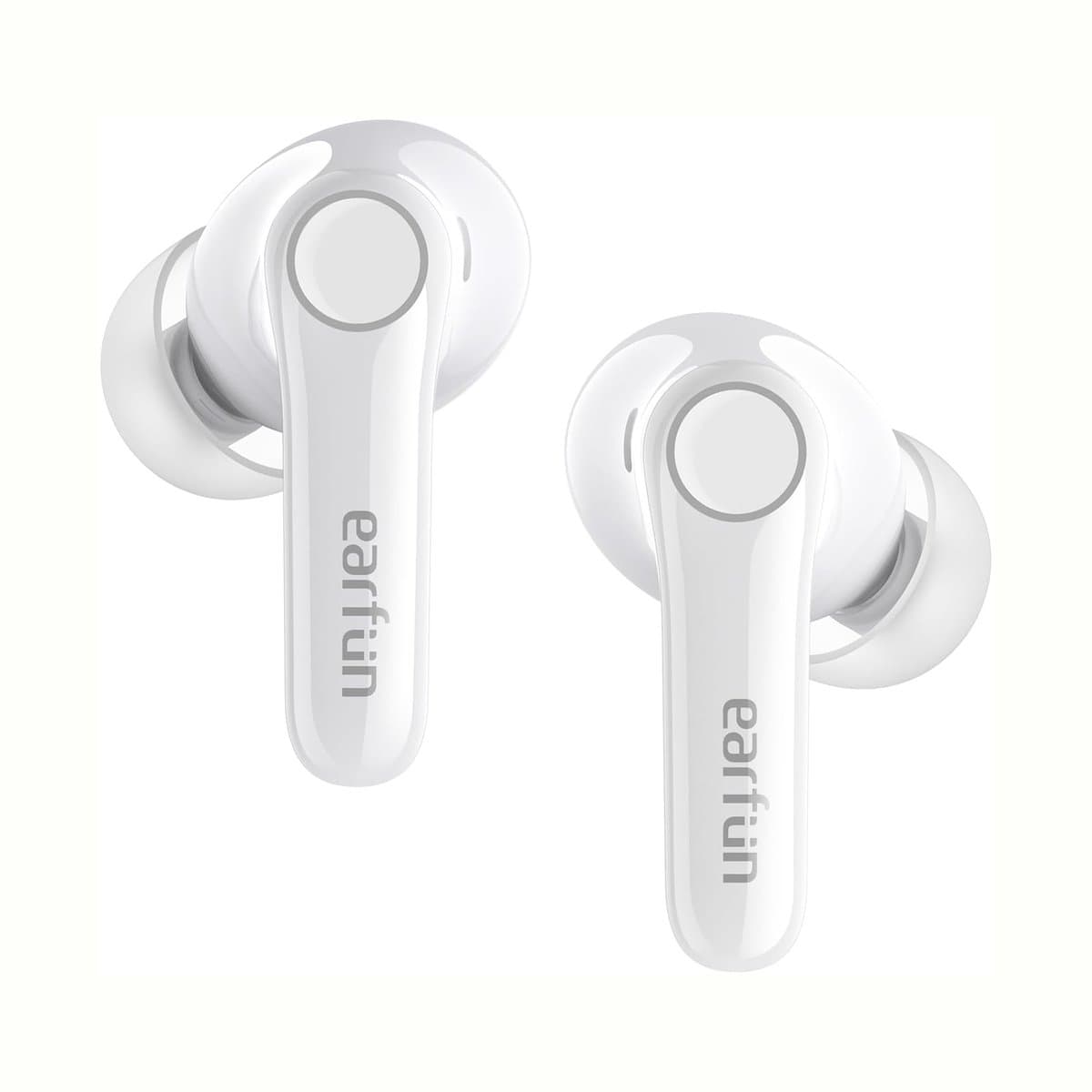 EarFun AirPods Pro 4 - Air Pro 4 - Glossy White - oplaadcase met snellader - USB-C - instelbare Noise Cancelling - 6 microfoons - cVc 9.0 technologie - 52 uur gebruikstijd met case - pauzeert automatisch muziek bij uitdoen — afbeelding 1