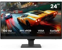 SNJY® Gaming Monitor - Monitor Gaming - Monitor met Luidspreker - 24 Inch - 1920x1080p - 100Hz - Zwart
