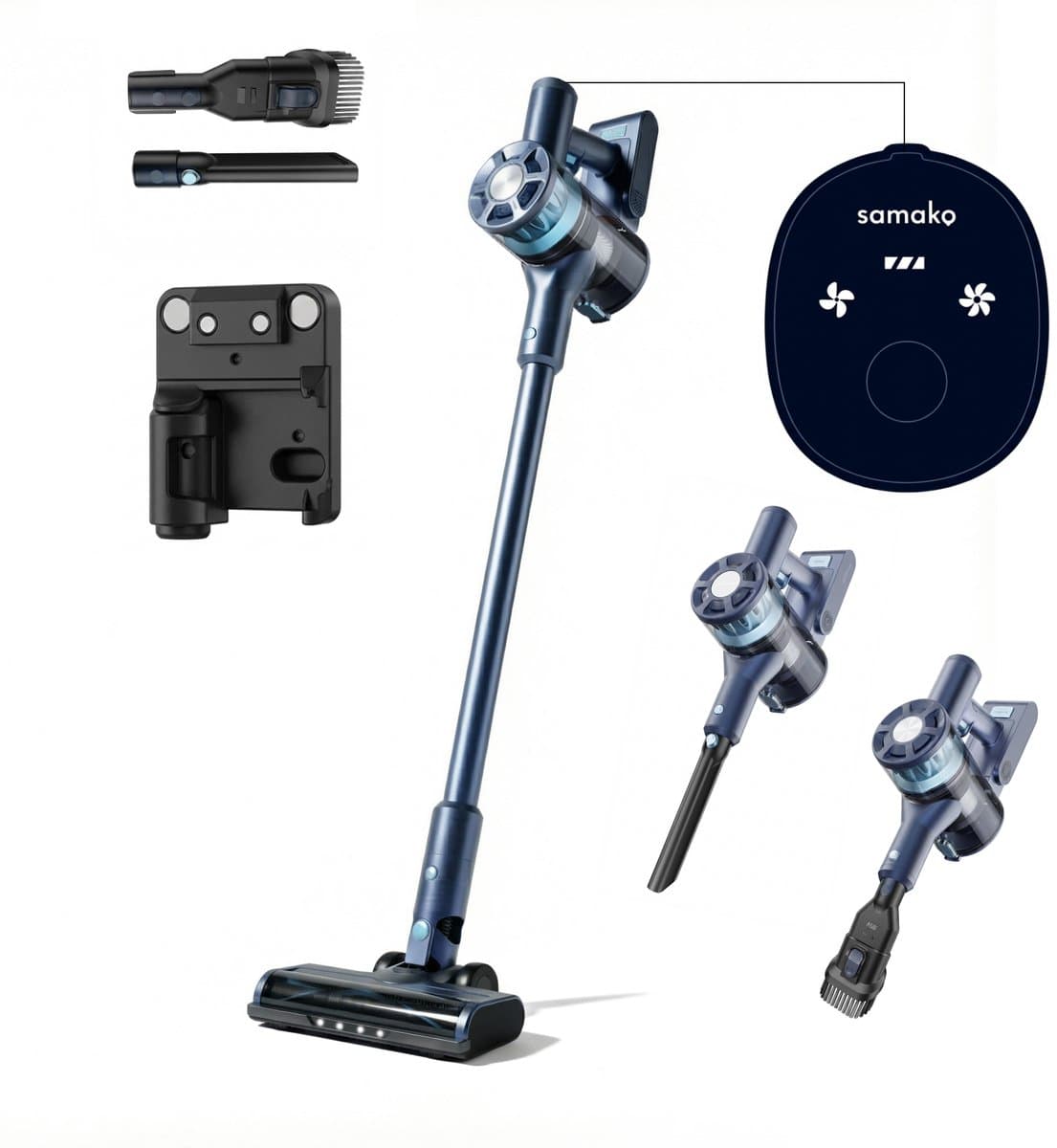 Steelstofzuiger Draadloos CleanDetect Lite 200W - Draadloze stofzuiger - 22kPa zuigkracht - 2 Opzetstukken - Zonder zak op accu - Samako — afbeelding 1