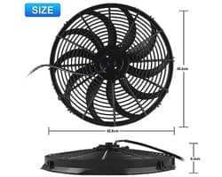 Universele autokoelventilator 16 inch 12V 120W met montageset voor auto en vrachtwagen