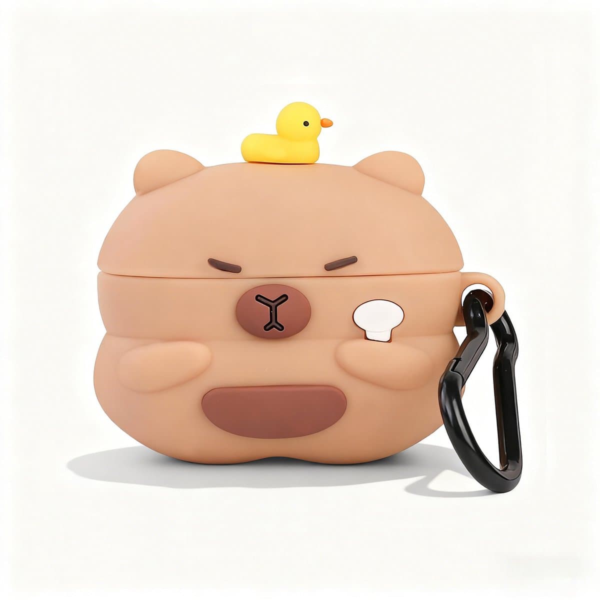 Namajunas - Case geschikt voor Apple AirPods Pro / AirPods Pro 2 hoesje - Hoesje Geschikt voor AirPods Pro / Pro 2 Hoesje Silicone Case - optimal bescherming - Valbescherming - Capibara Hoesje Silicone Case - Met karabijnhaak - Capybara — afbeelding 1
