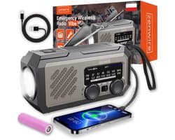 Zenwire Vibe Y2 Noodradio - FM/AM - Solar - Handzwengel - Powerbank