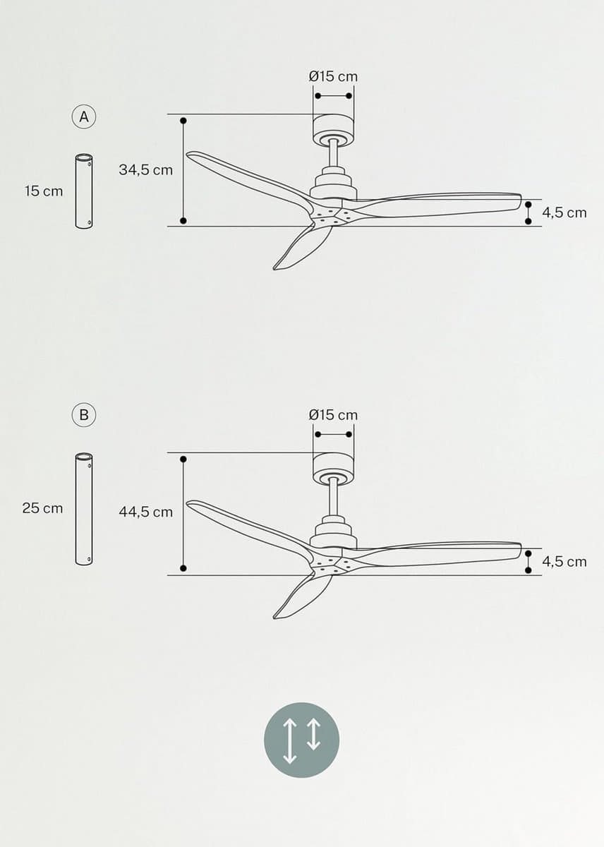 Zwarte Plafondventilator met Donkerhouten Vleugels, 132 cm, 6 Snelheden, Stil, Timer en Afstandsbediening — afbeelding 1