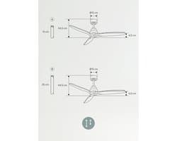Stille DC Plafondventilator met Natuurlijke Houten Bladen, Timer en Wifi Functie