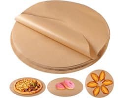 100 Sheets Diameter 30cm Round Air Fryer Baking Paper - Non-Stick - Heat Resistant voor Pizza Oven