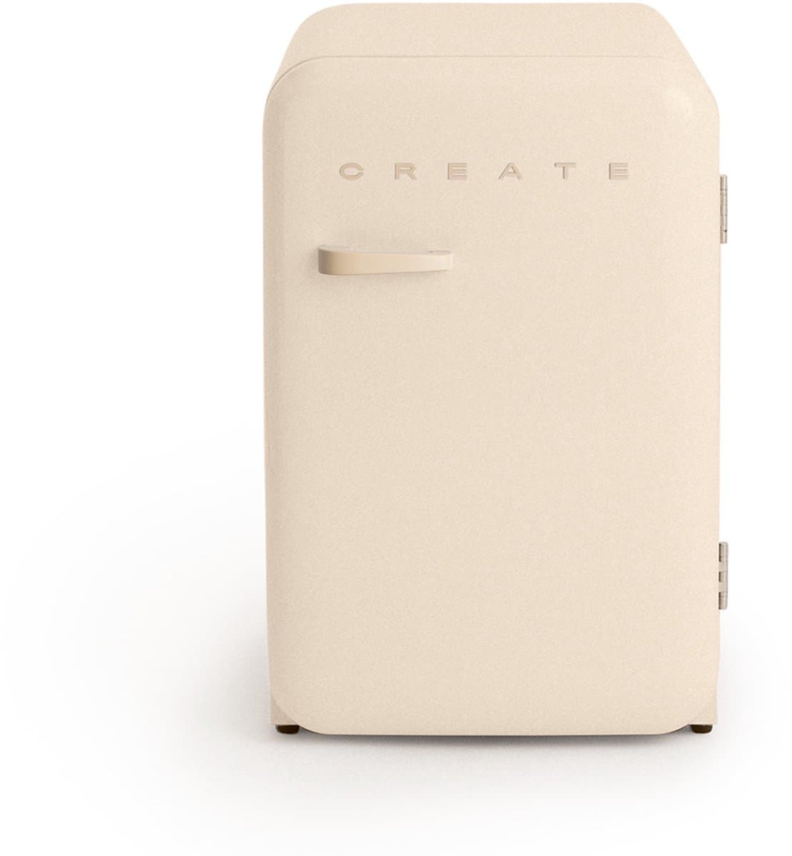 CREATE - Koelkast in retrostijl - Gebroken wit - Handvat Zand - FRIDGE RETRO 107L — afbeelding 1