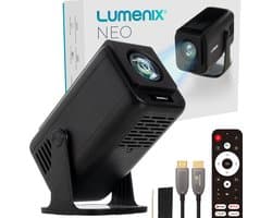 Lumenix® NEO Mini Beamer – Full HD Projector met Netflix, Android 13, WiFi 6 & Bluetooth 5.0 – Autofocus & 4D Keystone – Thuisbioscoop Beamer – Zwart