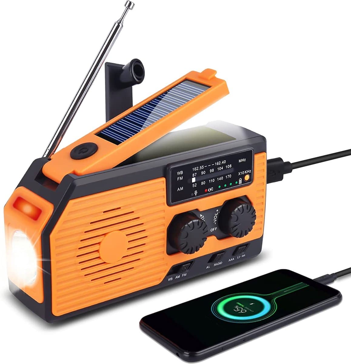 Noodradio – Solar Emergency Radio – Kamperen Outdoor Survival Radio – Powerbank – Zaklamp – Zonne Energie — afbeelding 1