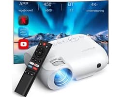Mini beamer - Mini projector - Mini beamer smartphone - Mini beamer met wifi en bluetooth - Wit