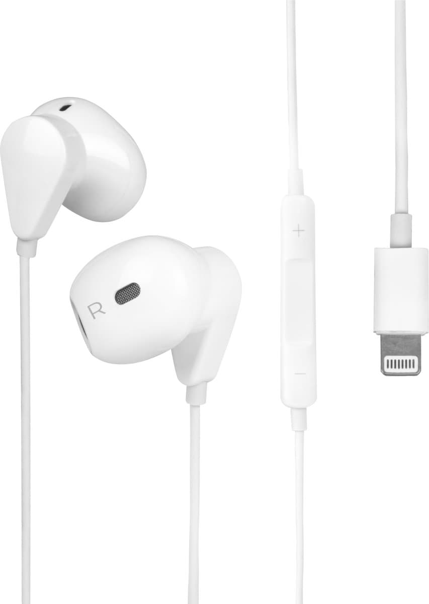 Nuvance Oortjes met Draad - Geschikt voor Lightning - In-Ear Oordopjes met Draad - Oortjes met Draad en Microfoon - Wit — afbeelding 1