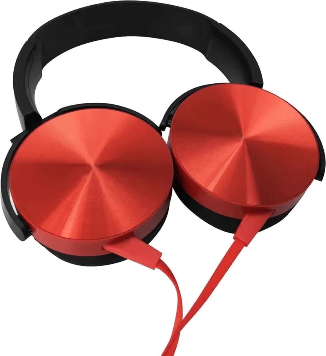Headset met Microfoon - Computer Headset - Koptelefoon met Microfoon - Headset - Laptop - Koptelefoon - 3.5mm - Plug & Play 450AP (rood) — afbeelding 1