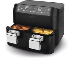MAXXMEE Airfryer met dubbele mand - 2 x 3,8 l - 2400W - 6 programma's