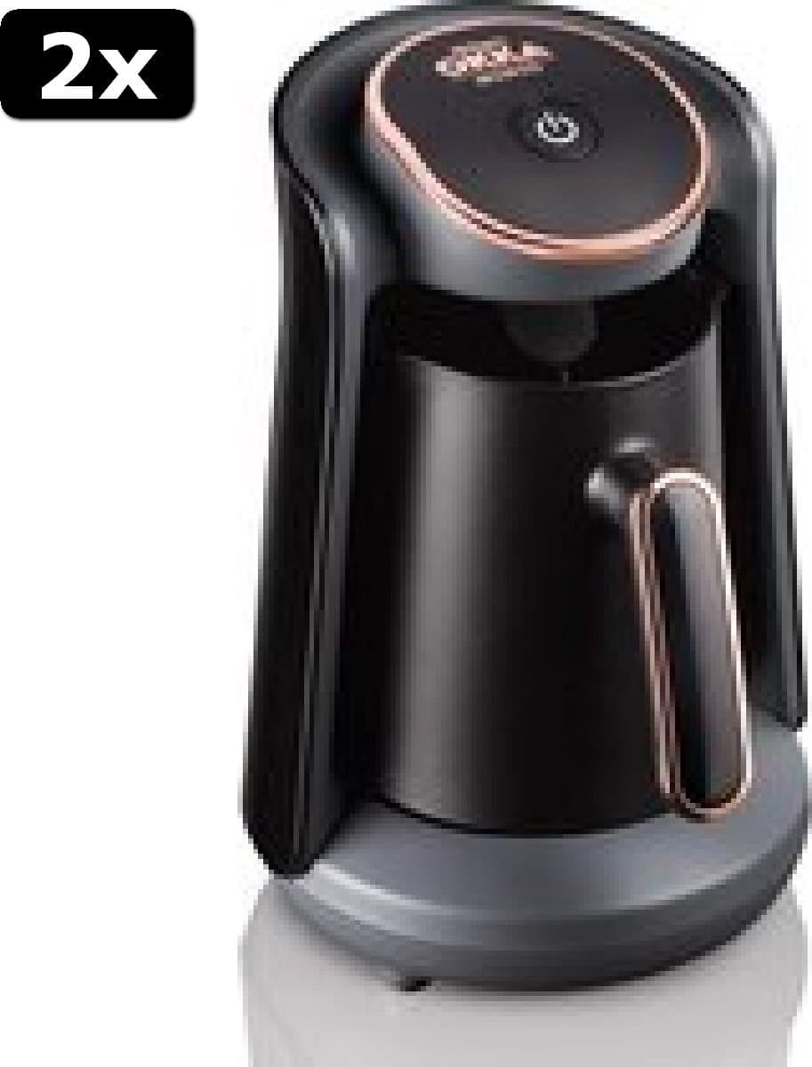 2x Arzum OKKA Minio Copper - Turkse Koffiemachine - Zwart & Koper | 4 kopjes | OK004 - Black & Copper | Turkish Coffee Maker — afbeelding 1
