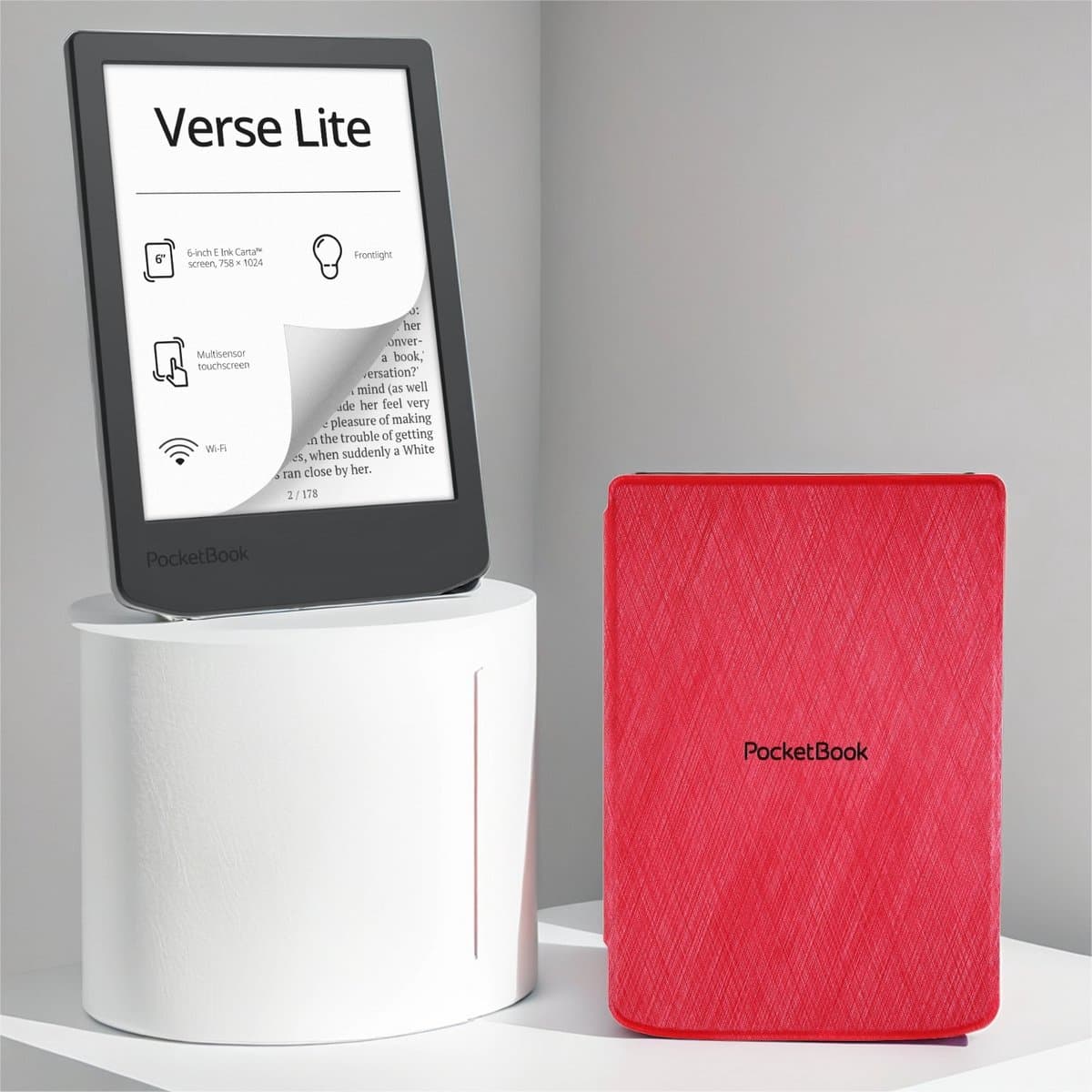 PocketBook Verse Lite + Rood PocketBook hoesje — afbeelding 1