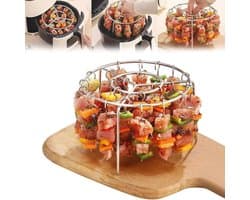 BBQ Grill Spiezen Houders met 24 Spiezen - Spiesenrek - Airfryer-spies houder - Brochettehouder - BBQ Accessoire - Air Fryer Koken Accessoires - Air Fryer Spiesen - Air Fryer Houders - voor Spiesen, Kip, Vlees, Zeevruchten
