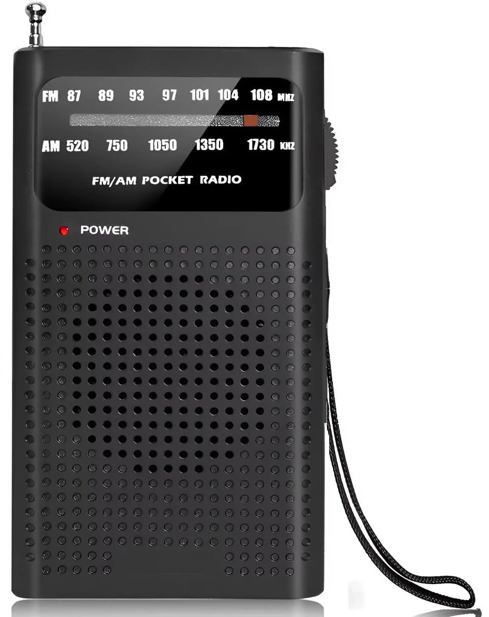 Premes - Draagbare Noodradio - Zwart - AM/FM - Op Batterijen - Koptelefoonaansluiting - Draagbare Radio - Wereldradio - Noodpakket Must Have - Zakradio - Voor Rampen - Kleine - Transistor Radio - Telescopische Antenne - Transister Radio — afbeelding 1