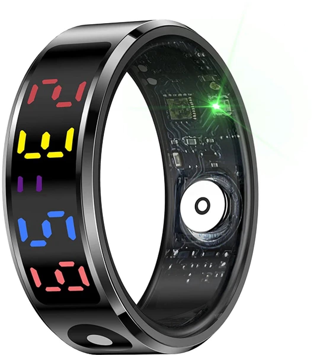 WizBay Premium Select® Smart Ring Color LED Zwart - Maat 11 - Hartslag Slaap Zuurstof - Gesture - Multi Sport Modi — afbeelding 1