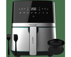 Cecotec Cecofry Full Inox 5500 Pro Heteluchtfriteuse, 5,5 liter, 1700 W, compact en digitaal, dieetfriteuse, roestvrij stalen uitvoering, olievrij, PerfectCook-technologie, thermostaat, 8 modi
