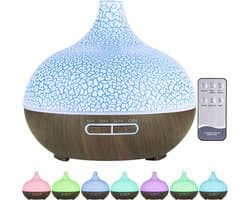 Aroma diffuser 550 ml - Stil, Ultrasoon, Luchtbevochtiger & Aromatherapie met LED-verlichting