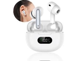Soundvibe® Earbuds max - Draadloos Met Noice Cancelling - Wit - Bluetooth Oordopjes - Noice Cancelling Hoofdtelefoon - Draadloze Oordopjes - Wireless Earphones - Oortjes Draadloos