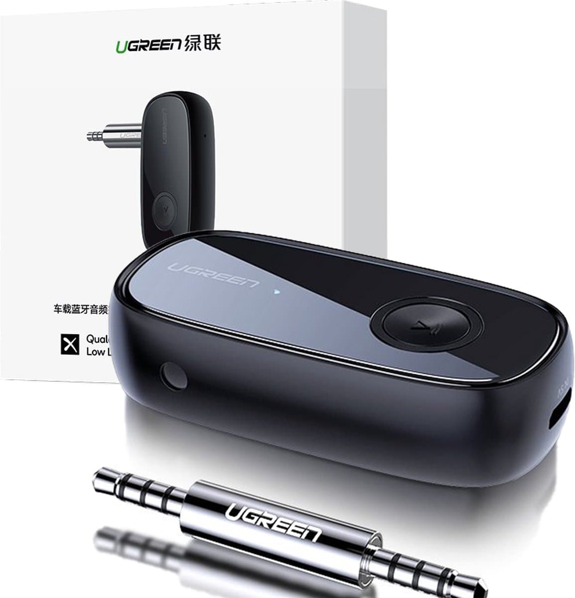 Ugreen - Bluetooth - 5.0 audio-ontvanger AUX aptX, aptX LL mini-jack voor hoofdtelefoon zwart - (70304) — afbeelding 1